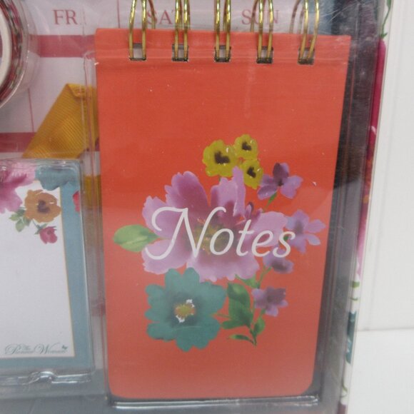 Pioneer Woman Breezy Blossom Menu Planner Clips Memo Pad Washi Tape Pen 12pc Set - Picture 9 of 10